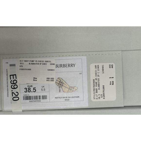 Burberry Women's Pump Alabaster IP Check Shoes 8.5 US (38.5) 8100970 IT NIB $890 - Picture 15 of 15